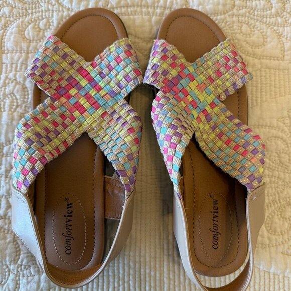 comfortview Shoes - Super cute comfy pastel sandals LIKE NEW women's size 8.5